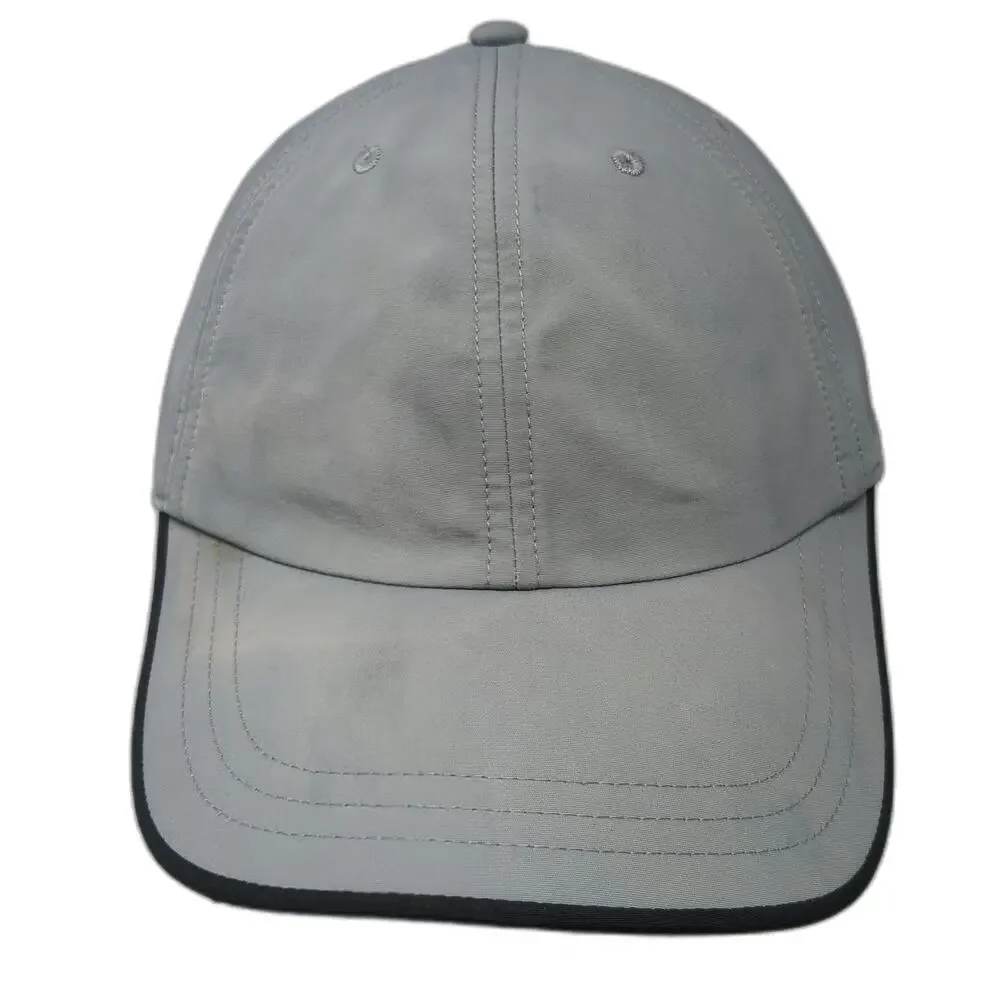 PINK Baseball Cap Gray One Size Adjustable Strap Contrast Piping Curved Brim Hat